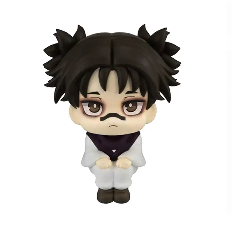 Jujutsu kaisen chibi style choso pvc figure with spiky black hair dark purple scarf durable pvc material articulated