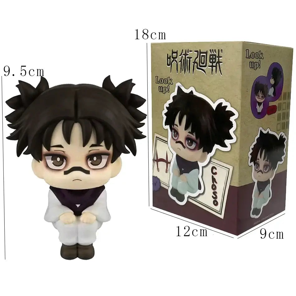 Jujutsu kaisen choso q version articulated pvc figure with black spiky hair and white outfit made of durable pvc