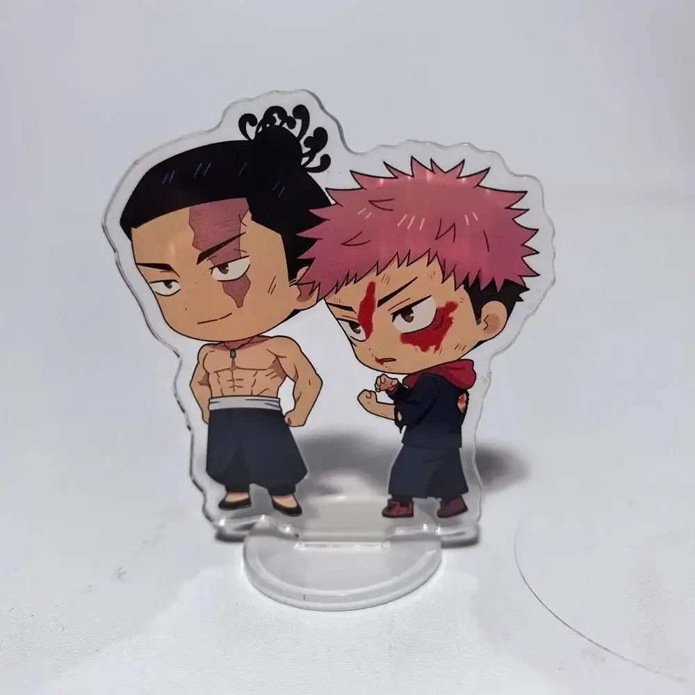 Clear acrylic stand featuring two jujutsu kaisen chibi characters in compact 8cm size and detailed design