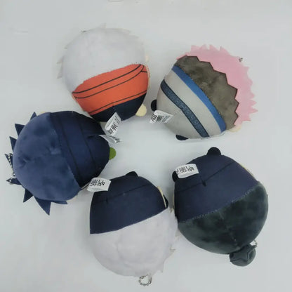 Jujutsu kaisen gojo plush doll keychains with spiky hair in soft fabric available in 10 22 and 30cm sizes