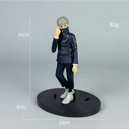 Jujutsu kaisen gojo satoru noodle stopper figure set featuring a 16cm navy blue gray plastic collectible figurine
