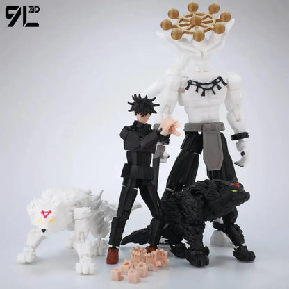 Black jujutsu kaisen gojo sukuna articulated figure with spiky hair and high-strength pp plastic safe delivery