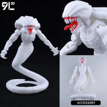 Jujutsu kaisen itadori figure white plastic alien action figure with red mouth serpentine multi-jointed pose