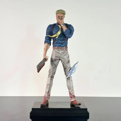 Detailed nanami kento pvc statue 30cm figure with green hair blue shirt and glowing blue blade for collectors