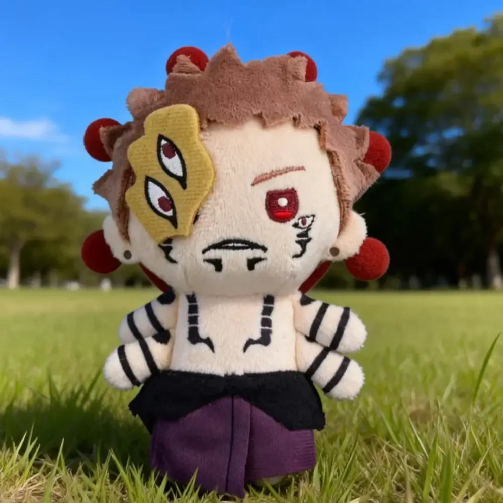 Jujutsu kaisen ryomen sukuna plush pendant featuring a 12cm plush doll with brown hair and yellow eye patch