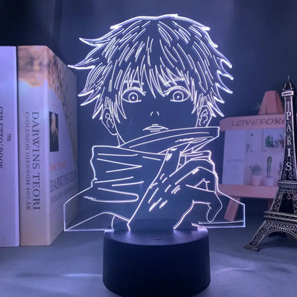 Jujutsu Kaisen Satoru Gojo glowing white acrylic LED night light with finger touch and remote control features