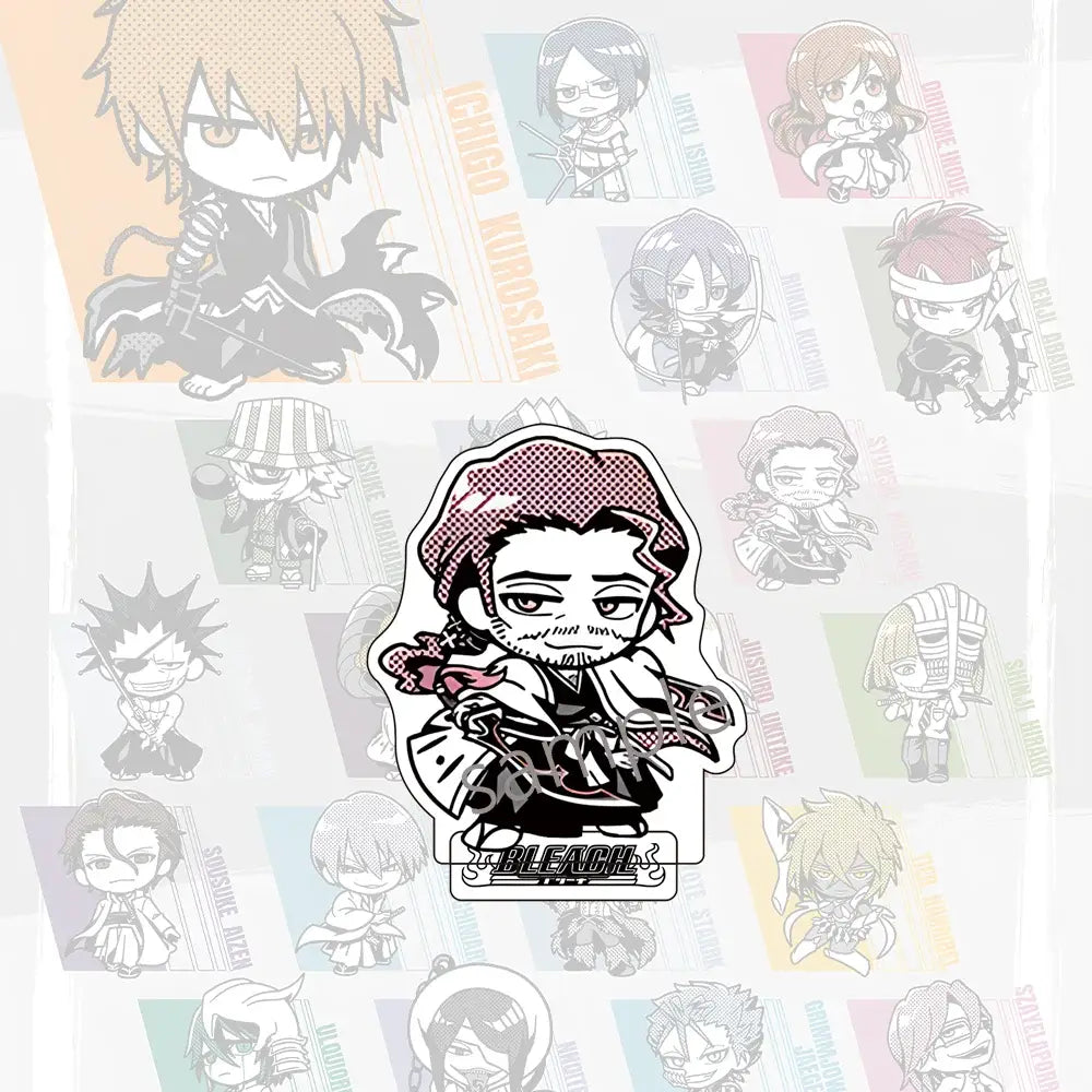 Pink and black chibi-style jujutsu kaisen sukuna acrylic stand made of clear acrylic for display and collection
