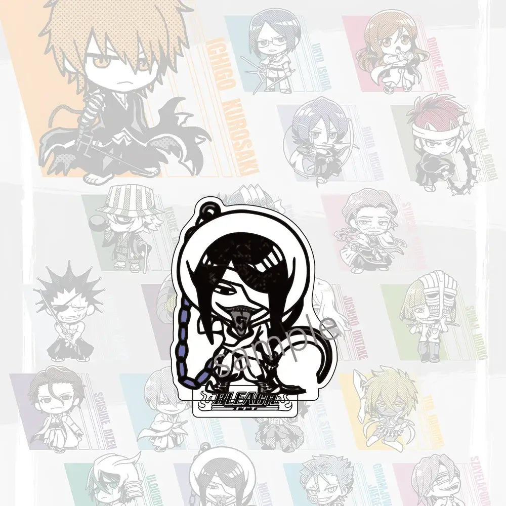 Jujutsu kaisen sukuna black and white chibi acrylic stand with long hair hooded outfit and chain accessory