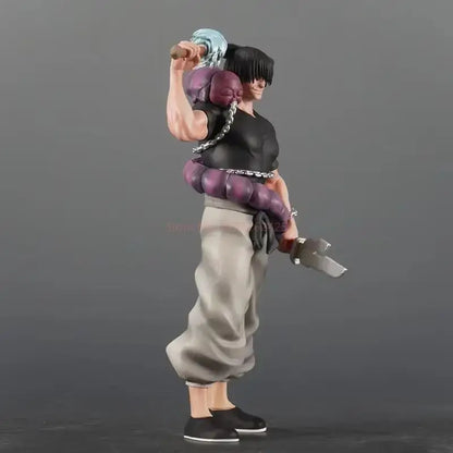 Jujutsu kaisen toji fushiguro pvc statue 21cm featuring black-haired anime character in purple and black attire holding a weapon