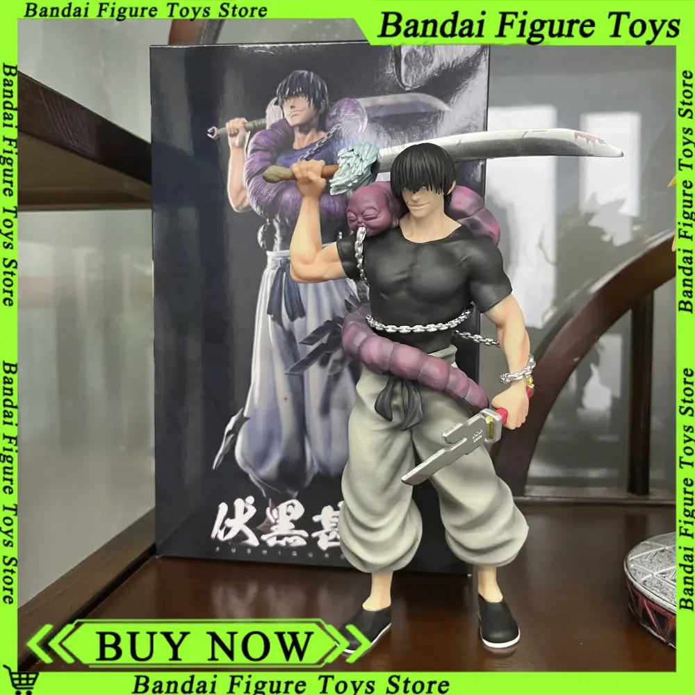 Jujutsu Kaisen toji fushiguro pvc statue 21cm black and gray anime figure with purple accents holding a sword and chains