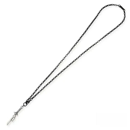 Black chain necklace with silver dagger pendant featuring jujutsu kaisen toji fushiguro sword design choker