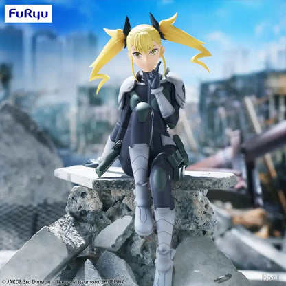 Furyu 21cm kaiju no 8 kafka hibino noodle stopper action figure with blonde lightning pigtails in tactical suit