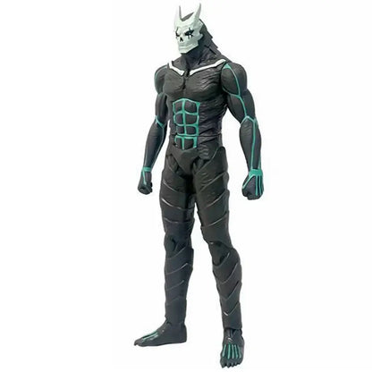 Black and teal armored kafka hibino pvc figure with skull-like mask 26cm model from kaiju no 8
