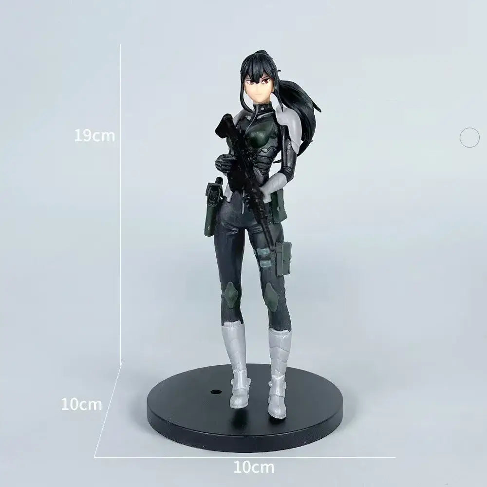 Kaiju no 8 kafka hibino pvc figure standing 19cm tall black and silver tactical gear pvc figure desktop ornament