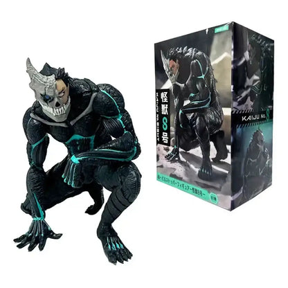 Black and teal kaiju no 8 kafka hibino pvc statue in monster form 21cm collectible figure