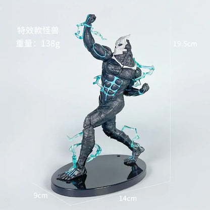 Kaiju no 8 monster action figure full-form pvc model in black and teal with muscular design on glossy base durable pvc