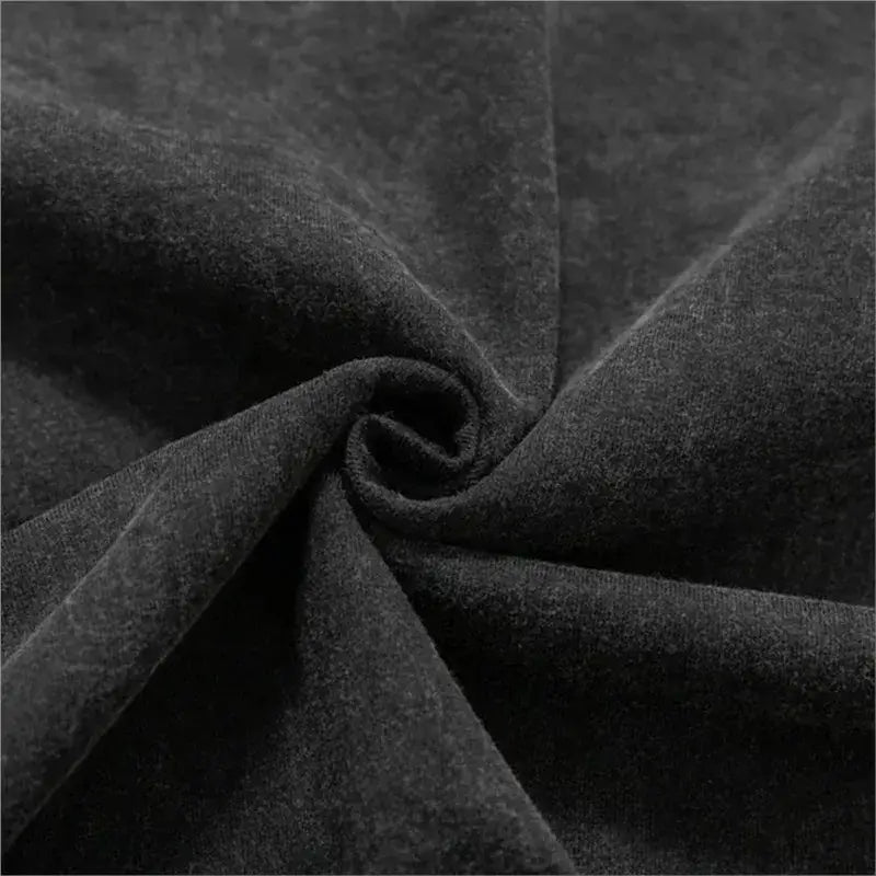 Dark gray plush velvet fabric highlighting the soft textured surface of kaiju no 8 washed cotton t-shirt for men