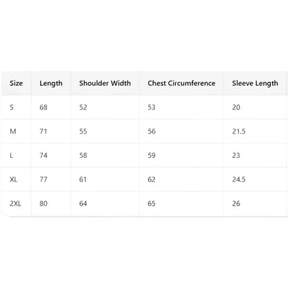 Size chart for kaiju no 8 washed cotton t shirt in sizes s to 2xl showing measurements in inches
