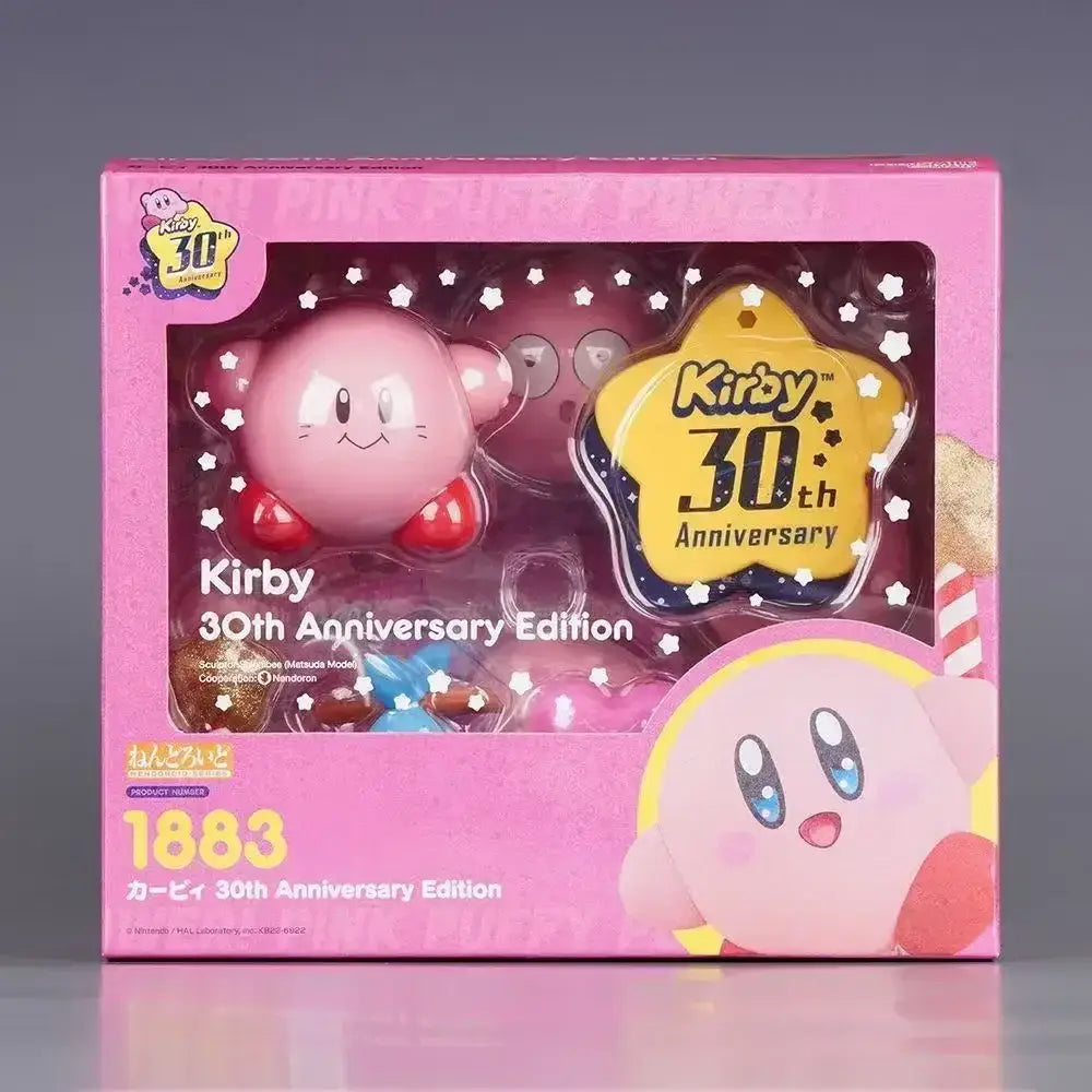 Pink kirby pvc figure in glossy display box for 30th anniversary edition collectible celebration