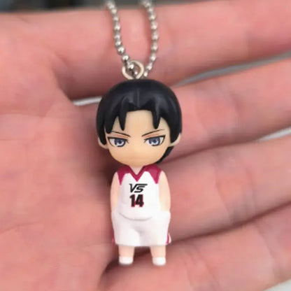 Kuroko’s basketball kise ryota pvc figure pendant featuring chibi character in white basketball jersey number 14