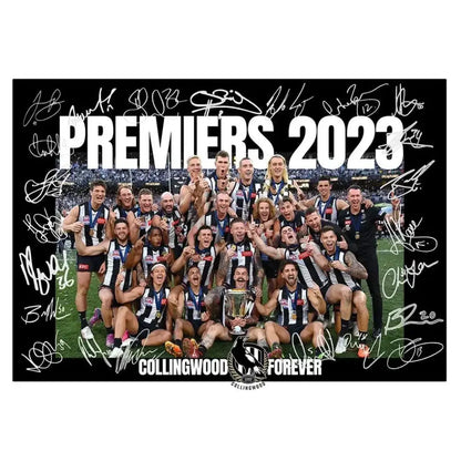 Black and white collingwood football club premiership team photo with signatures polyester canvas wall decor for boys room