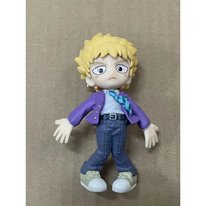 Mob psycho 100 iii mob character palverse figure mini model with yellow hair purple jacket and style pvc mini design