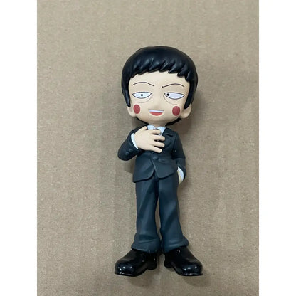 Black plastic mob psycho 100 iii mob character palverse figure in style pvc mini model with red cheeks and stylized eyes