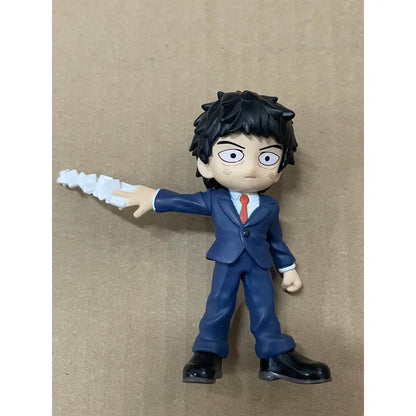 Mob psycho 100 iii mob character palverse figure in blue suit with red tie holding white object style pvc mini model