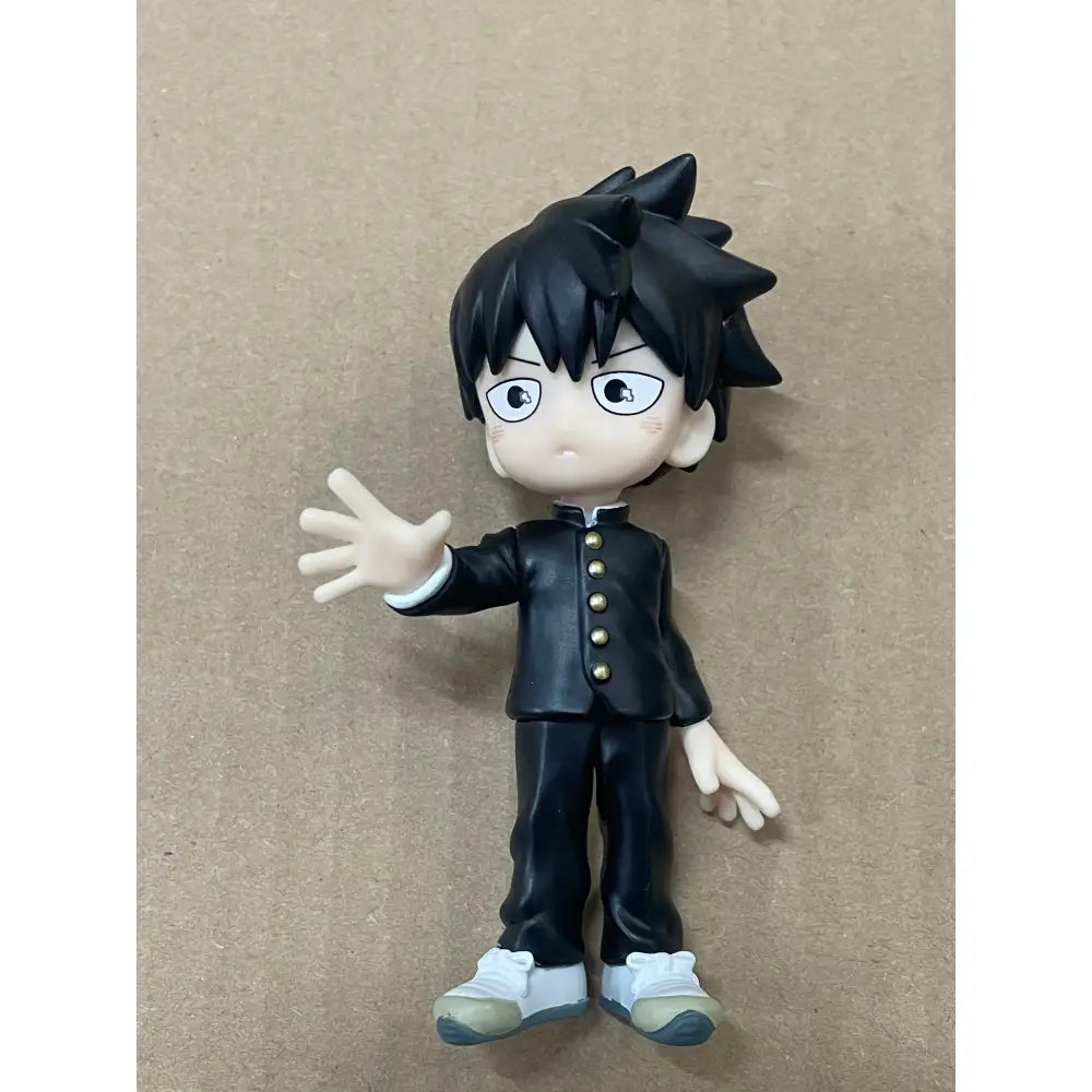 Mob psycho 100 iii mob character palverse black spiky hair mini model figure in black school uniform style pvc mini