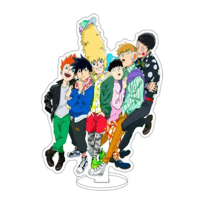 Colorful acrylic standee featuring danganronpa members in signature outfits for mob psycho 100 kageyama shigeru acrylic