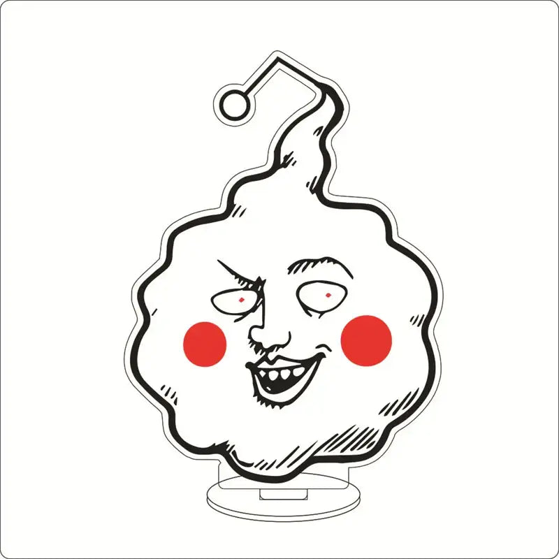 White mob psycho acrylic ornament featuring a cloud-shaped shigeo kageyama acrylic stand with an angry face and red cheeks