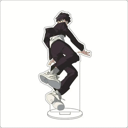 Black and white mob psycho shigeo kageyama acrylic standee in a dynamic pose acrylic ornament product