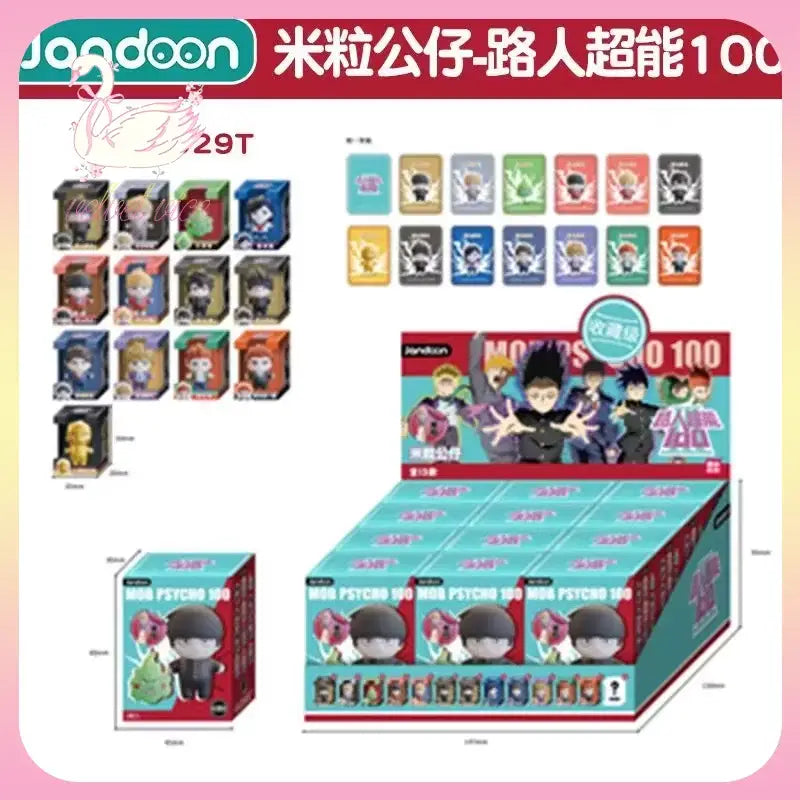 Mob psycho 100 shigeo kageyama mini figure blind box set with colorful chibi-style collectible figurines in packaging