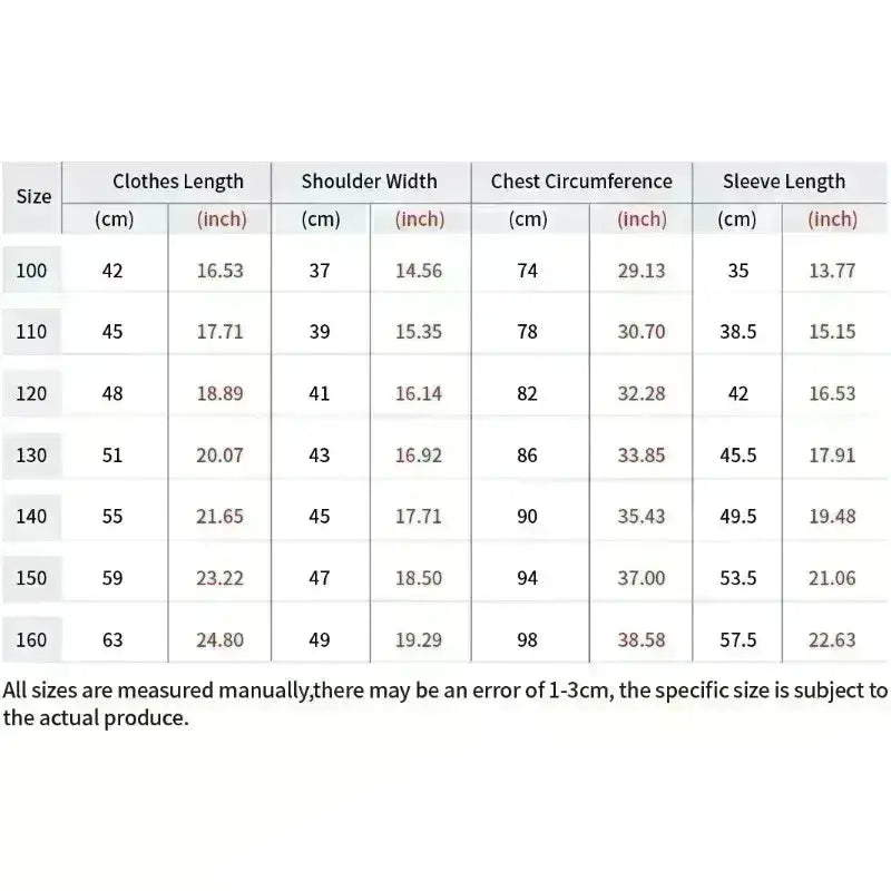 Size chart table showing measurements in cm and inches for oversized fit mobile suit gundam rx-78 cotton t-shirt