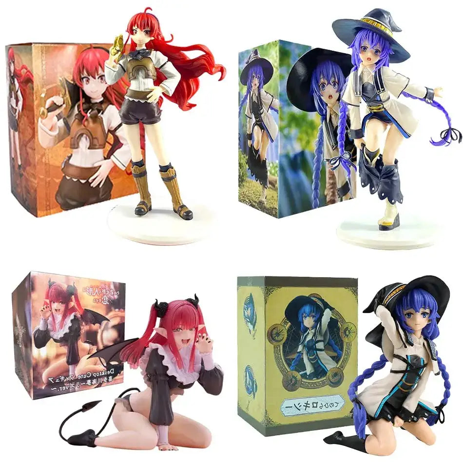 Mushoku tensei eris boreas greyrat pvc figure of red-haired anime girl in brown white outfit with gold accents on circular base