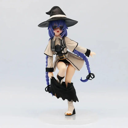Mushoku tensei roxy migurdia noodle stopper pvc figure with long blue braided hair holding black umbrella