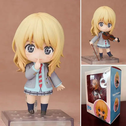 Chibi-style mushoku tensei kaori miyazono figure in gray blazer with posable design and character styling details
