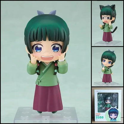 Green and maroon traditional style roxy migurdia figure with cat ears from mushoku tensei roxy posable face swap