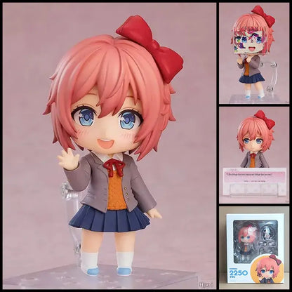 Posible face swap pink-haired roxy migurdia figure from mushoku tensei with blue eyes and school uniform details
