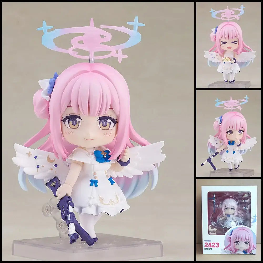 Pink-haired angel figurine from mushoku tensei roxy migurdia with posable design face swap and detailed character styling