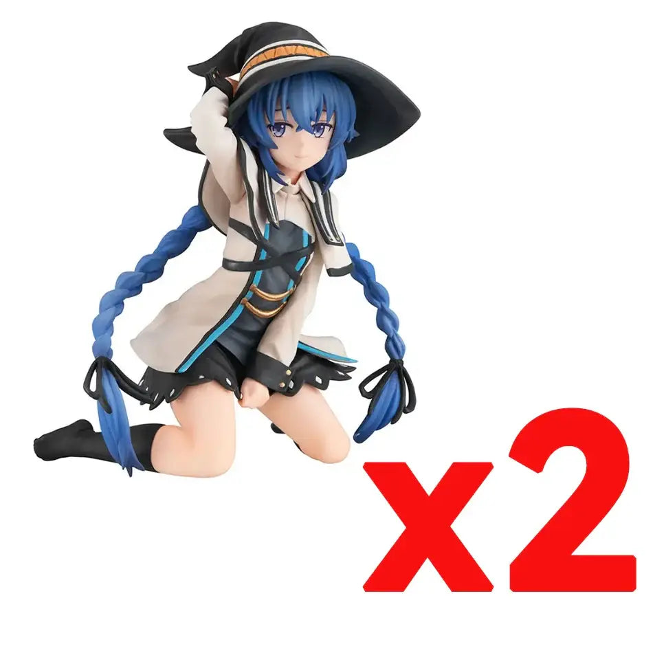 Mushoku tensei roxy migurdiass pvc figure featuring blue-haired witch roxy migurdiass in black hat and beige outfit