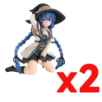 Mushoku tensei roxy migurdiass pvc figure featuring blue-haired witch roxy migurdiass in black hat and beige outfit