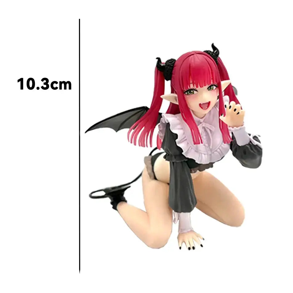 Mushoku tensei roxy migurdiass pvc figure featuring a 10.3cm red-haired demon girl with black horns wings and tail