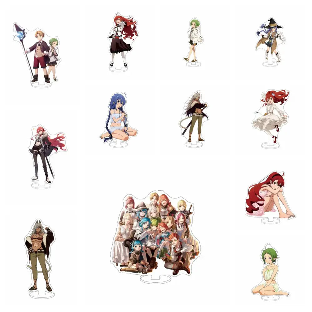 Clear acrylic sylphiette acrylic stand featuring anime characters in colorful outfits for hd desktop decor