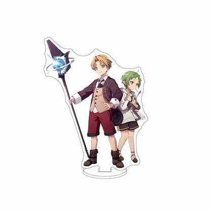 Clear acrylic stand featuring sylphiette acrylic with blonde and green-haired anime characters for hd desktop decor