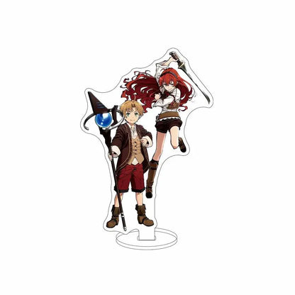 Clear acrylic stand featuring two anime characters with red hair and blonde hair from the sylphiette acrylic stand series