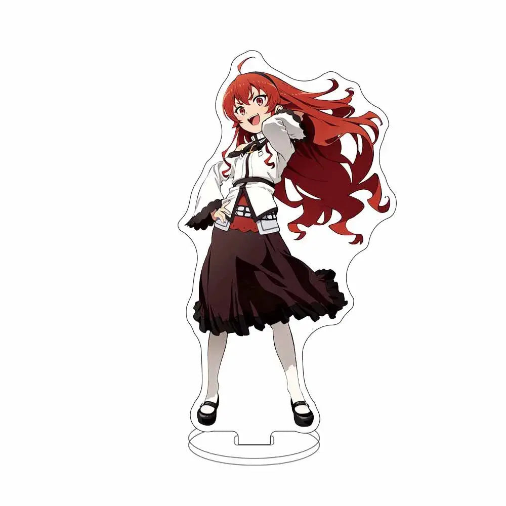 Clear acrylic sylphiette acrylic stand featuring an anime girl with vibrant red hair for hd desktop decor