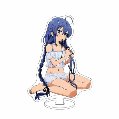 Mushoku tensei sylphiette acrylic stand featuring blue-haired anime girl figurine with long braid on clear acrylic stand