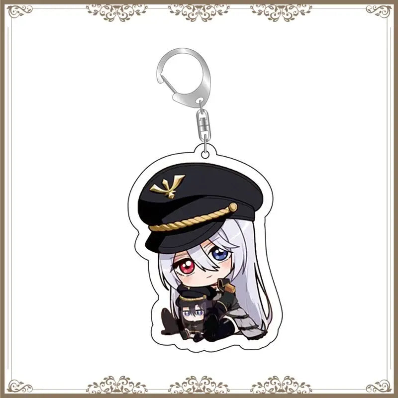 Black and gold kitagawa marin keychain bag tag with silver metal clip plastic bag tag accessory
