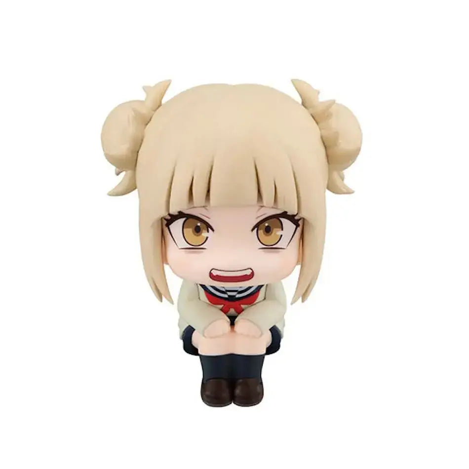 Chibi-style My Hero Academia heroes pvc figure of blonde girl with twin buns in school uniform in retail box